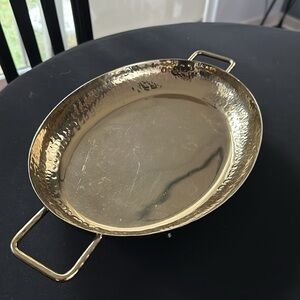 Anthropologie Zumra Hammered Gold Serving Tray Display Decor